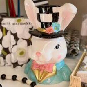 NWT TOPHAT & TAIL Bunny In Top Hat Decor Mackenzie Childs Style